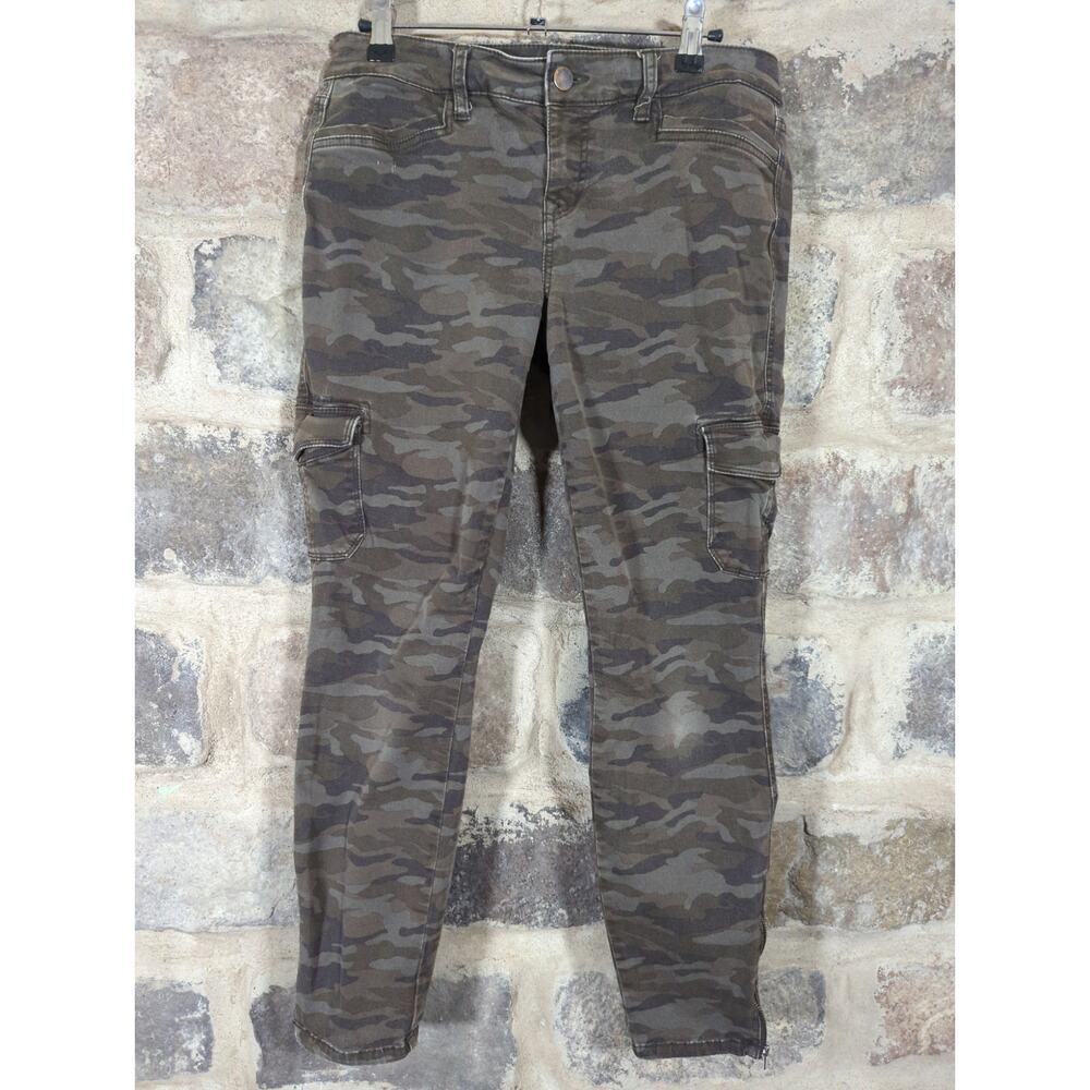 Anthropologie Level 99 Pants Woman's Size 29 Camo Utility Zip Ankle Neutral